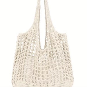Shoulder Bag Handmade Knitted Crochet Mesh Shopping Tote Beach Bags